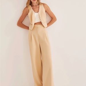 Favorite Daughter Cream Beige Button-Down Vest